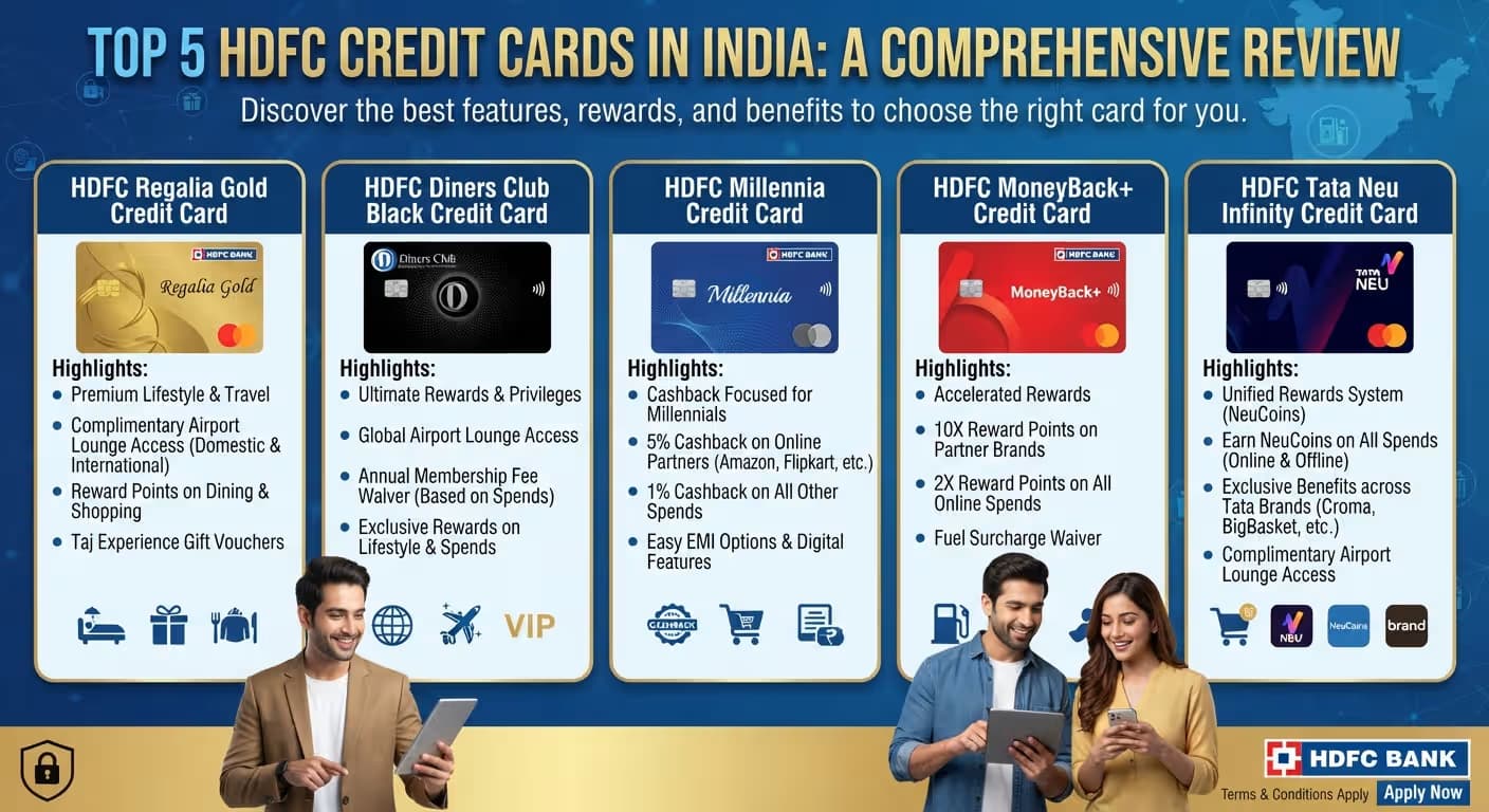 Top 5 HDFC Credit Cards in India: A Comprehensive Review